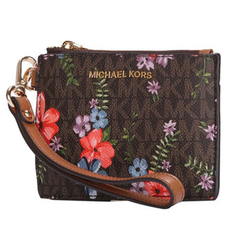 迈克·科尔斯（MICHAEL KORS） MK女包 专柜款JET SET系列PVC配皮棕色拼色手拿包 32S0GJ6P1B BROWN MULTI