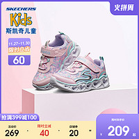 Skechers 斯凯奇 女童闪灯休闲鞋 20180N 黑色/多彩色BKMT 26