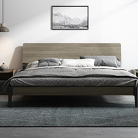 布拉德 现代简约原木床实木床双人床经济型主卧北欧床K-005 床 1.2*2米单层床