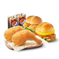 德克士双料明星双人餐单次兑换券汉堡炸鸡鸡腿可乐