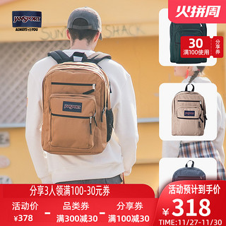 JANSPORT 杰斯伯 新款双肩包大容量男电脑独立隔层大学生女书包47JK（47JK008经典黑）