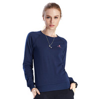 骆驼(CAMEL) 骆驼运动卫衣男女圆领长袖衫套头纯色跑步运动健身休闲T恤卫衣秋 C7W1TL7902 女款深宝蓝 L