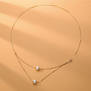 gN pearl 京润珍珠 C337209009307 星阑925银镀金珍珠项链 42cm
