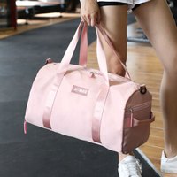 轻骑者 运动健身包女包男潮训练瑜伽包干湿分离游泳包休闲单肩斜跨手提旅行包 1122粉色小号