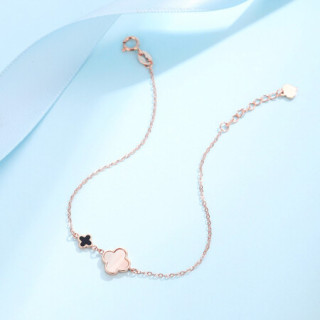 商品佐卡伊玫瑰18k金优雅幸运四叶草手链腕饰s00789幸运草手链