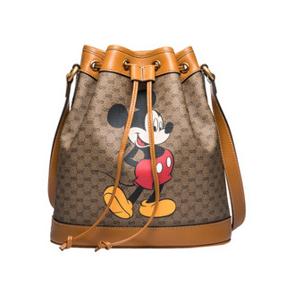 GUCCI 古驰 X Disney 女士单肩水桶包 602691 HWXAM 8559 棕色 小号