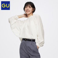 GU极优女装蝙蝠袖衬衫(一款两穿)2020新款设计感洋气雪纺衫322671