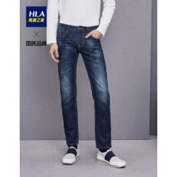 HLA海澜之家舒适中腰牛仔裤微弹有型男裤HKNAD3E087A 牛仔蓝87 175/84A