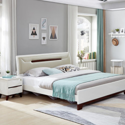 quanu 全友 121806 简约板式床组合 1.5米床 床头柜*1 105001床垫