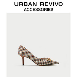 URBAN REVIVO2020秋季新品女士配件时尚尖头高跟鞋AW34TS1N2001 *5件