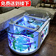 大型生态客厅茶几鱼缸水族箱 圆形玻璃家用桌面茶几鱼缸中型 两头圆130*80*56