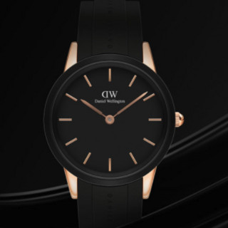 Daniel Wellington 丹尼尔惠灵顿 ICONIC MOTION系列 氟橡胶表带女士石英手表