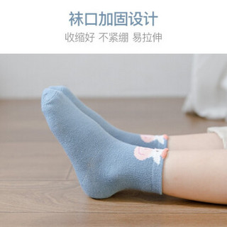 欧育 婴儿袜子儿童袜子秋季男童女童短袜棉质宝宝袜B1250 M码（3-5岁）