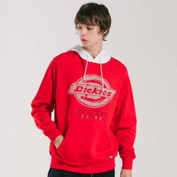 商品dickies卫衣 情侣卫衣 logo印花 连帽卫衣 圣诞麋鹿图案 撞色拼接