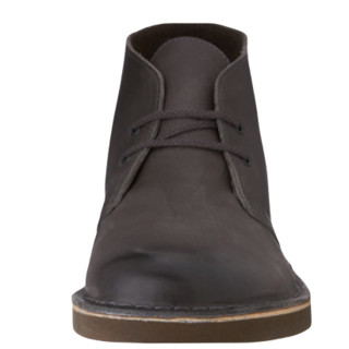 Clarks 其乐 Bushacre 2系列男士复古圆头系带皮革平底短靴26141154 灰色7.5 M US