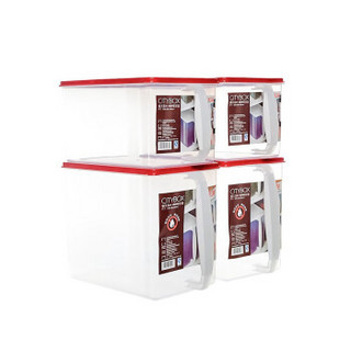 禧天龙citylong塑料冰箱保鲜盒带把手柄抽屉五谷杂粮密封储物罐厨房粮食豆类收纳整理盒 红盖 软盖-6L红盖