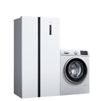 SIEMENS 西门子 冰箱洗烘一体机套装 KA50NE20TI变频对开门冰箱 502L 白色+WN42A1X00W洗烘一体机 9kg 白色