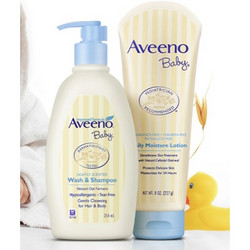 Aveeno 艾维诺 婴儿天然燕麦保湿身体乳 227g+洗护沐浴露354ml