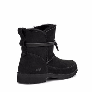 UGG 卓思登系列女士羊毛绑带方跟套脚中筒雪地靴1103809 黑色38