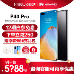 华为P40 Pro 5G p40pro双卡双待曲屏智能手机 亮黑色  8G+128G