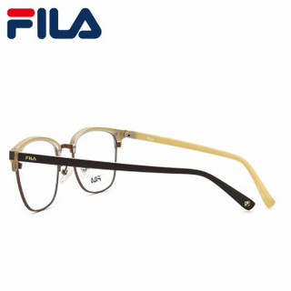 FILA 防蓝光眼镜男防辐射眉毛框型近视眼镜 FL7192 棕色