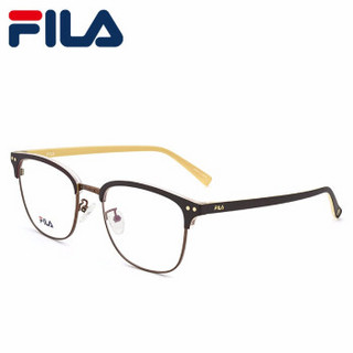 FILA 防蓝光眼镜男防辐射眉毛框型近视眼镜 FL7192 棕色