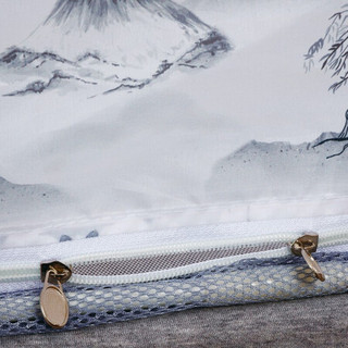 南极人NanJiren 坐床蚊帐 加密有底坐床拉链蚊帐 三开门家用蒙古包加厚支架 1.8米床 水墨画