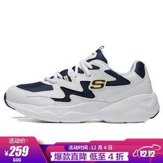 斯凯奇 SKECHERS 经典休闲鞋 男子运动鞋 时尚老爹鞋 熊猫鞋 999090/WBLY 白色/海军蓝/橘色 41.5码 US8.5码