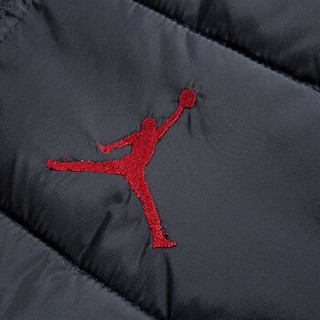 Nike Air Jordan 耐克小童装儿童短款棉服秋冬男女童加绒保暖上衣外套6-7岁130/64正黑色小童
