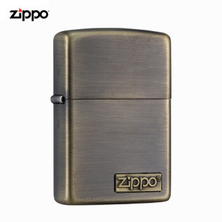 美国进口之宝（ZIPPO）防风煤油打火机不含油 复古黄铜Zippo徽章 品牌直供原装正版