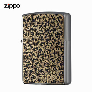 美国进口之宝（ZIPPO）防风煤油打火机不含油 唐草浮萍-黑色 品牌直供原装正版