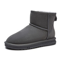 【热卖经典】女士时尚休闲短靴女百搭毛绒保暖雪地靴女 37 灰色