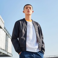 斯凯奇秋冬男装 明星同款棒球领夹克运动休闲保暖防风梭织外套男