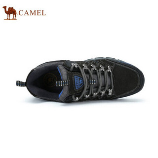 CAMEL 骆驼 登山鞋防滑透气轻便皮休闲旅游运动鞋男 A832303075-026 碳灰/黑 42