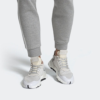 阿迪达斯 ADIDAS 三叶草 男子 NITE JOGGER 运动 休闲鞋 EE6255 白/白/水晶蓝白 42码 UK8码