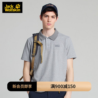 JackWolfskin狼爪春夏新品吸湿排汗干爽透气舒适简约短袖POLO衫男