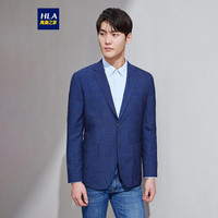 HLA海澜之家休闲西服男经典款修身竹节纹舒适亲肤单西外套HWXAD1R019A宝蓝花纹(19)175/92A(48A) cz