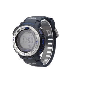 CASIO 卡西欧 PRO TREK系列 男士太阳能手表 52mm 灰盘 蓝色树脂表带 圆形