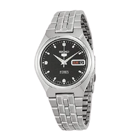 SEIKO 精工 SEIKO 5系列 SNKL71 男士机械手表 36mm 黑盘 银色不锈钢表带 圆形