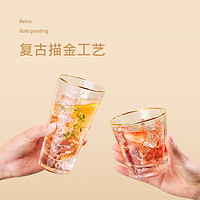 RELEA/物生物  日式透明锤纹玻璃杯340ml 1只装