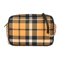 MK PLAID女士时尚中号拉链格子拼色链条单肩斜挎包
