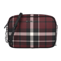 MK PLAID女士潮流中号拉链格子拼色链条单肩斜跨盒子方包