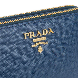 PRADA 普拉达 女士纯色牛皮拉链斜挎包1DH010 QWA F0016 矢车菊蓝