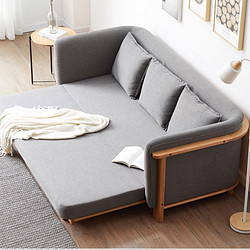 源氏木语实木沙发床北欧多功能可折叠床现代简约小户型双人沙发
