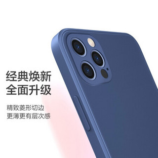 品胜苹果12mini手机壳iphone12mini液态硅胶保护套全包防摔12mini超薄软壳直边网红新款手机壳 黑色