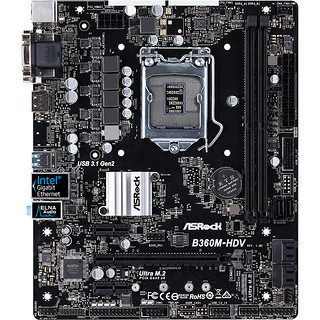 ASRock 华擎 B360M-HDV M-ATX主板