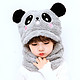 移动专享：KIDNOAM 冬季保暖儿童熊猫连帽围巾