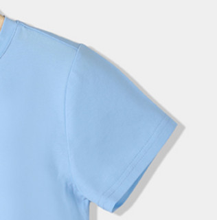 恒源祥 儿童纯色圆领短袖T恤 TQ20700 蓝色