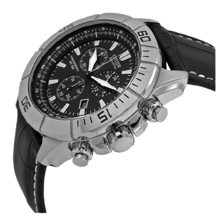 CITIZEN 西铁城 光动能腕表系列 AT0810-12E 男士光动能手表 43mm 黑盘 黑色皮革表带 圆形