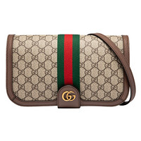 GUCCI 古驰 OPHIDIA系列 女士单肩斜挎包 548304 96IWT 8745 米色/乌金色